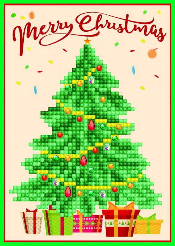 Diamond Dotz Christmas Tree Greeting Card